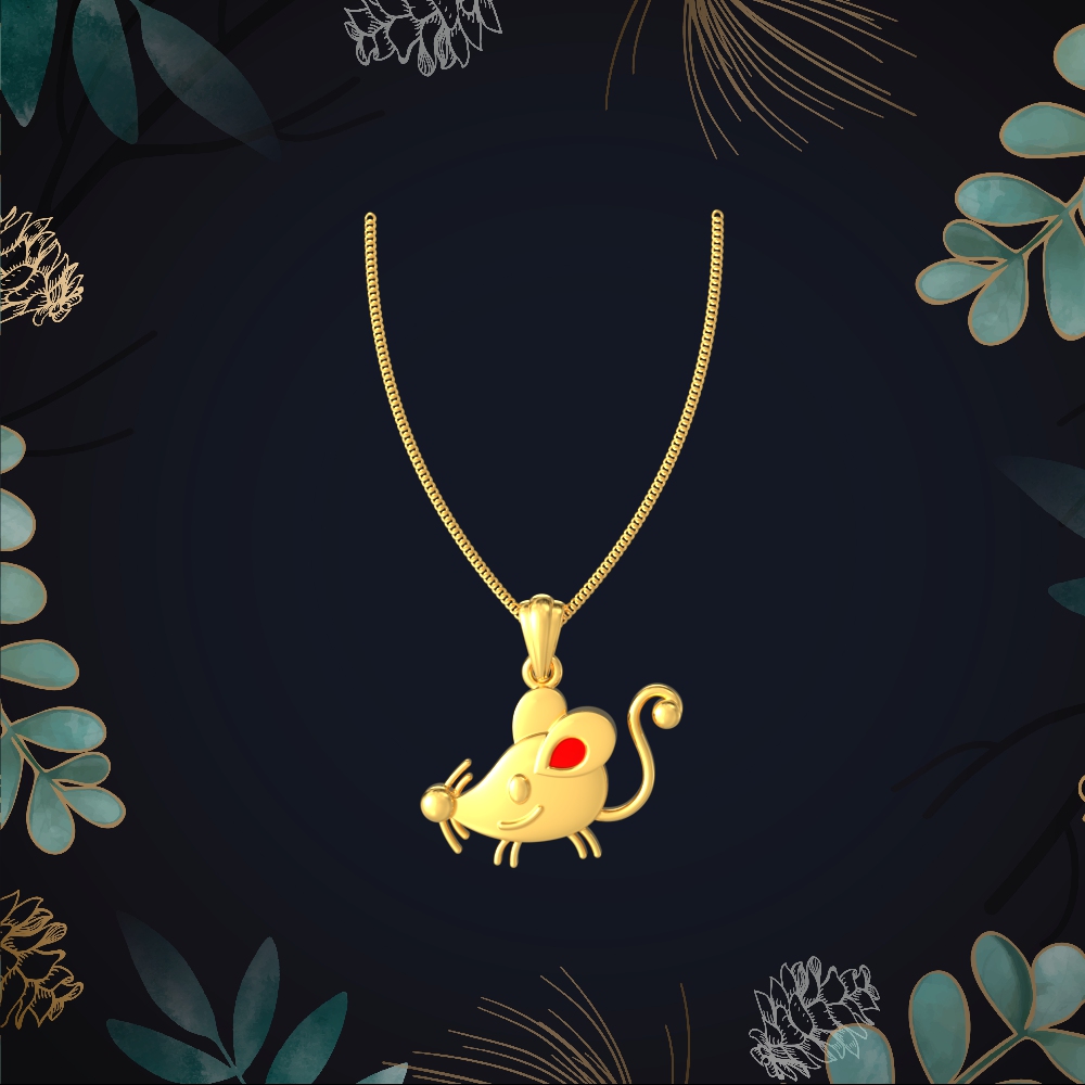 Adorable Gold Mouse Pendant