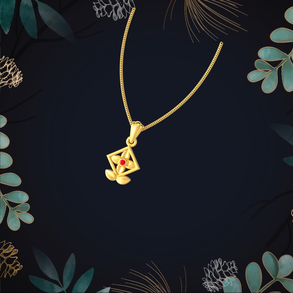 Charming Floral Gold Pendant Chennai