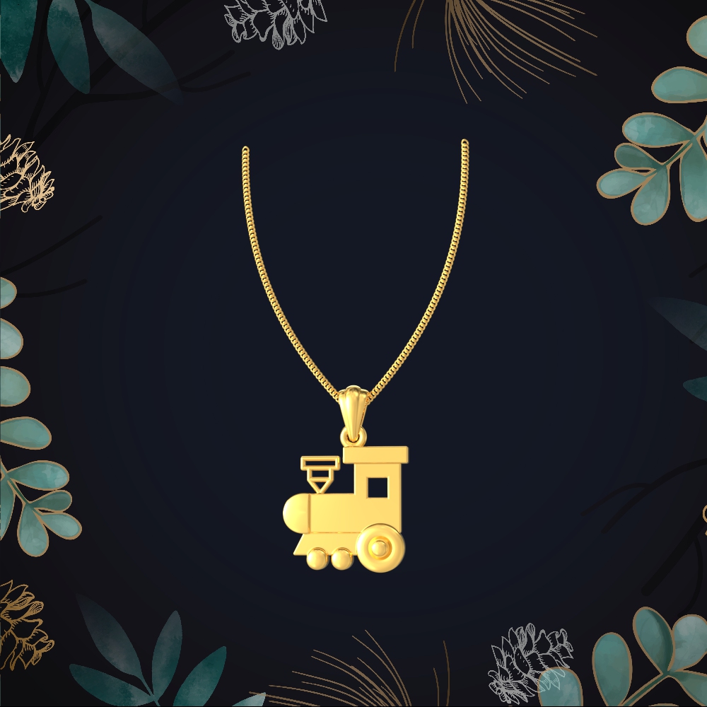 Classic Locomotive Gold Pendant