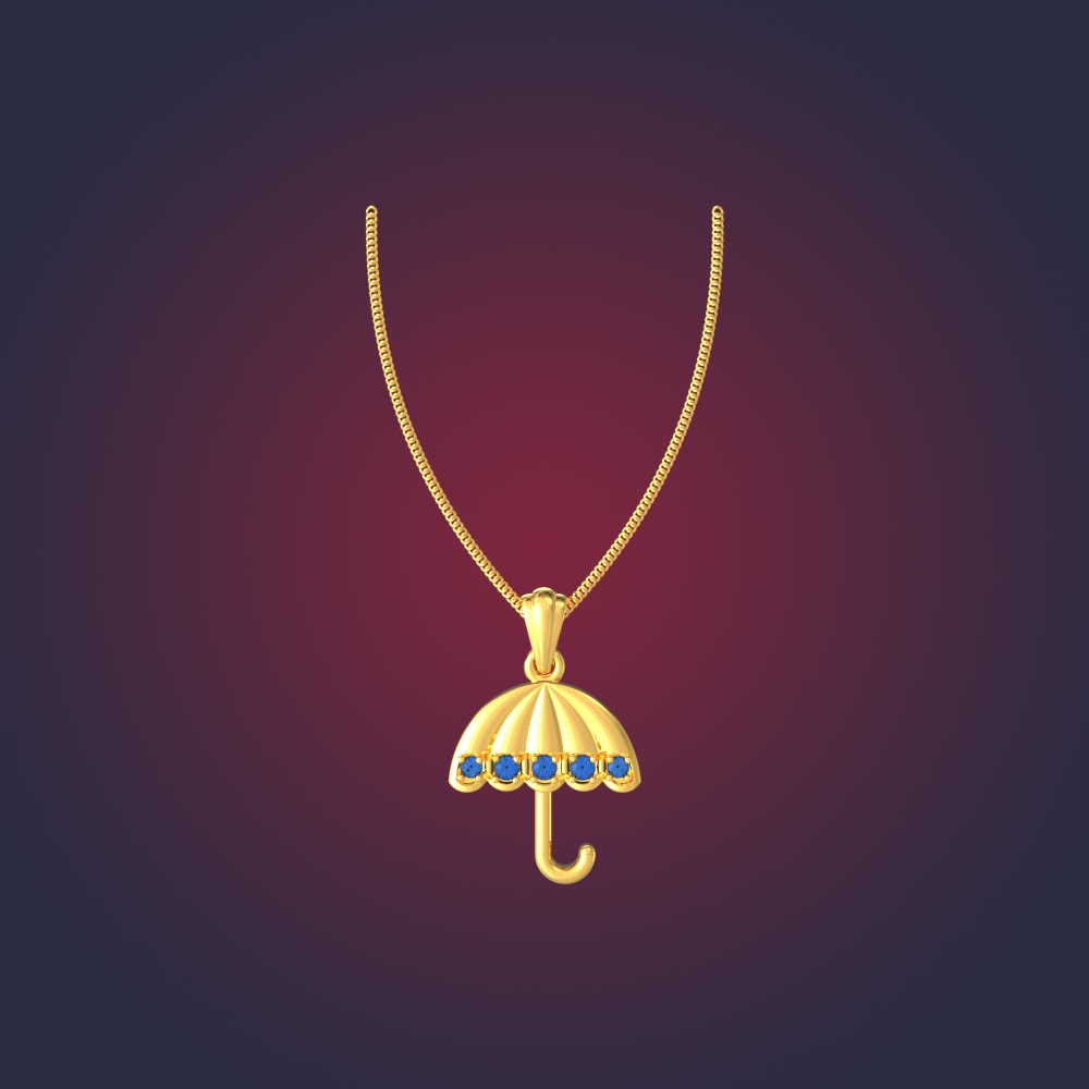 Cute Gold Umbrella Pendant