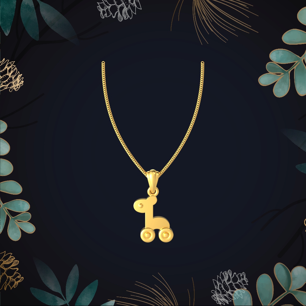 Cute Stroller Gold Pendant