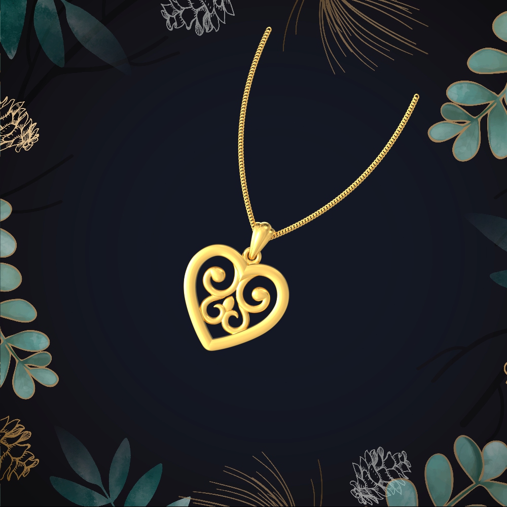 Dainty Gold Heart Pendant chennai