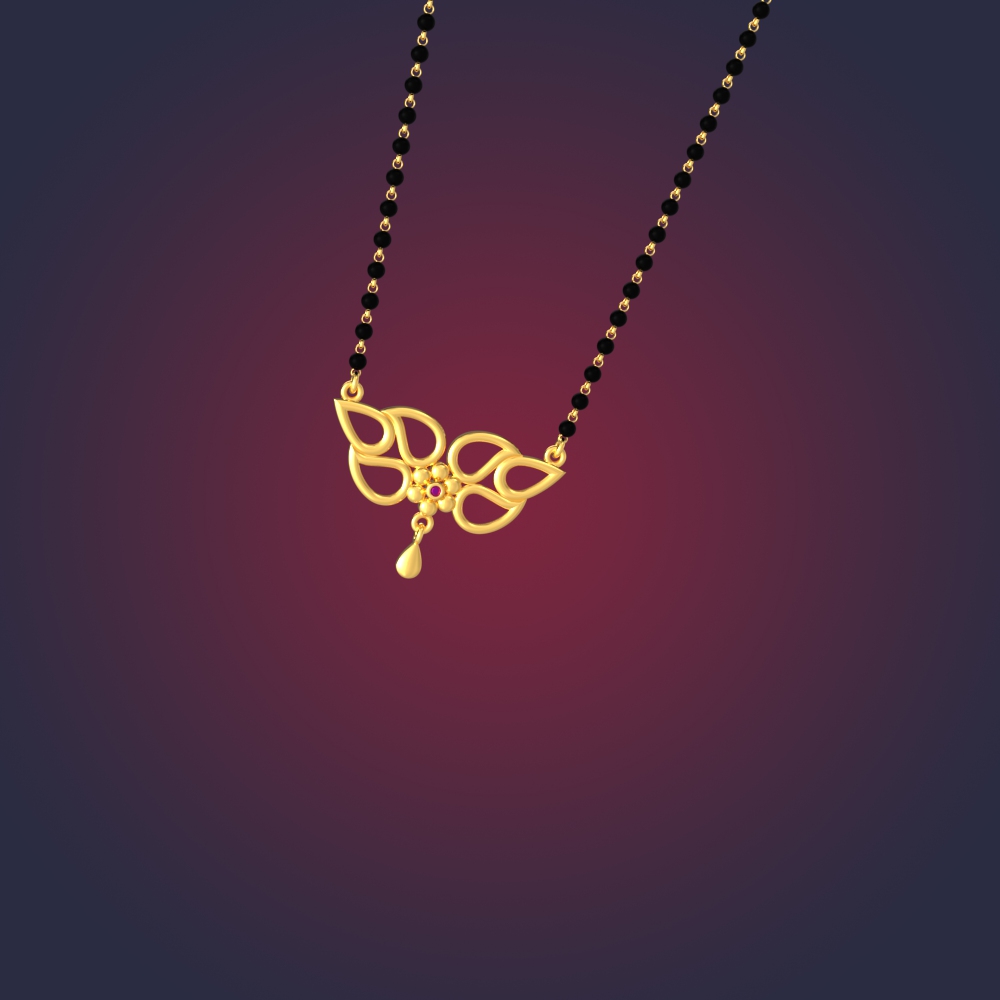 Gold Mangalsutra with Flower Pendant chennai