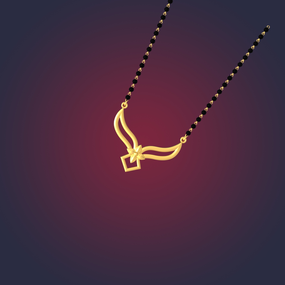 Gold Mangalsutra with Intricate Flower Chennai