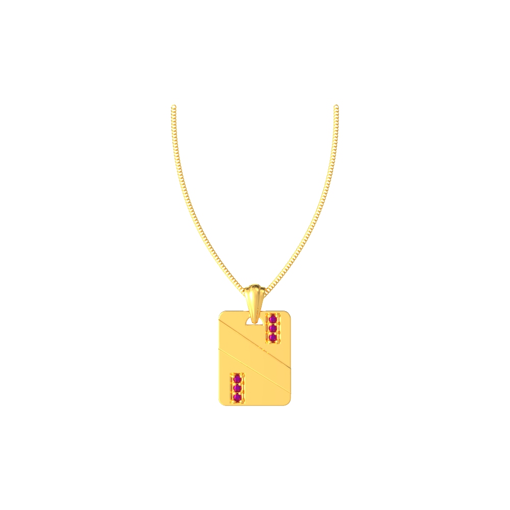 Gold Square Pendant Necklace