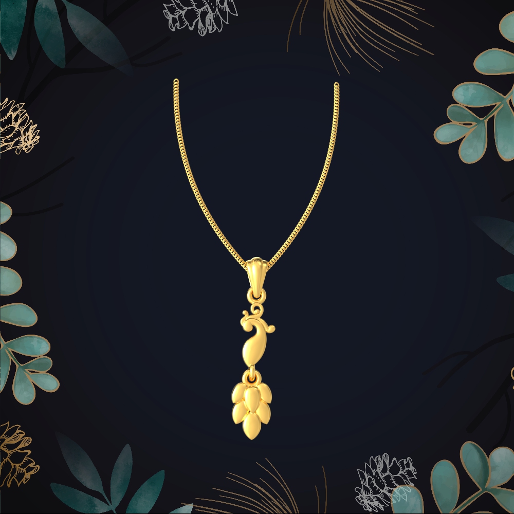 Majestic Peacock Gold Pendant