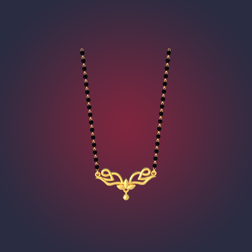 Modern Curvy Gold Mangalsutra