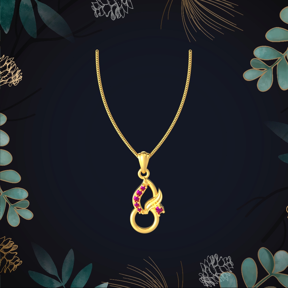 Modern Pattern Gold Pendant