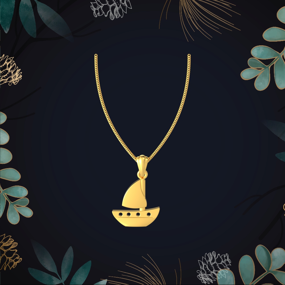 Sailing Boat Gold Pendant