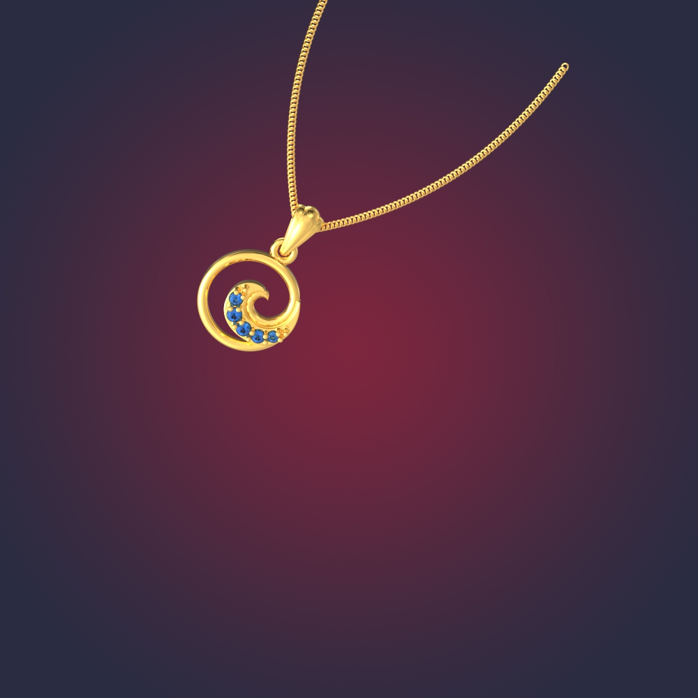 Sophisticated Curvy Gold Pendant Chennai