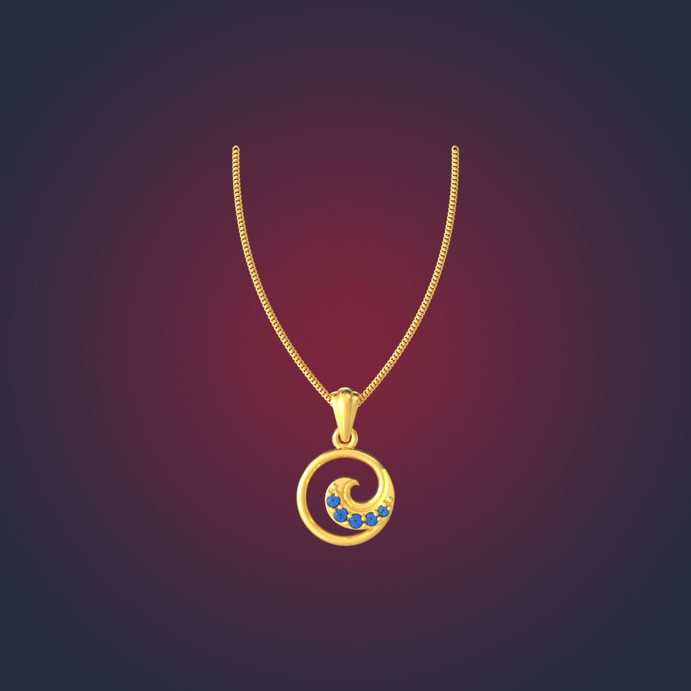 Sophisticated Curvy Gold Pendant