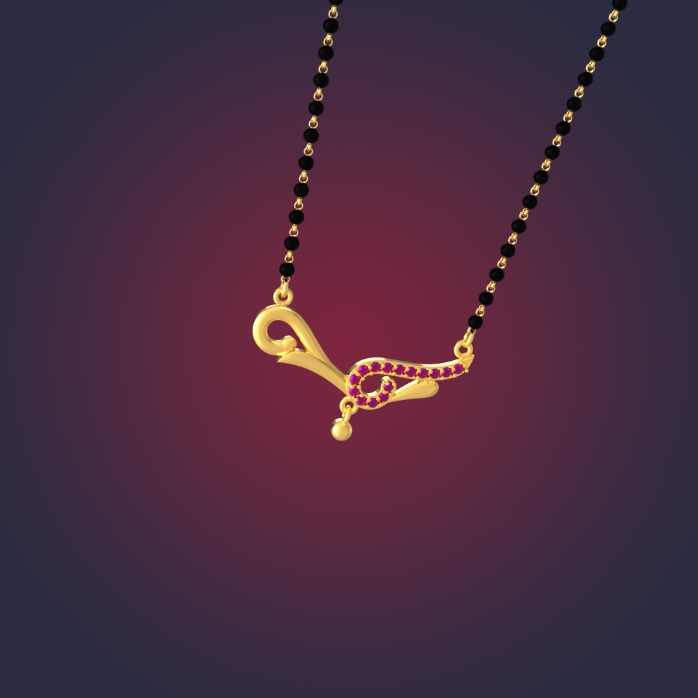 Stylish Curved Design Gold Mangalsutra Chennai