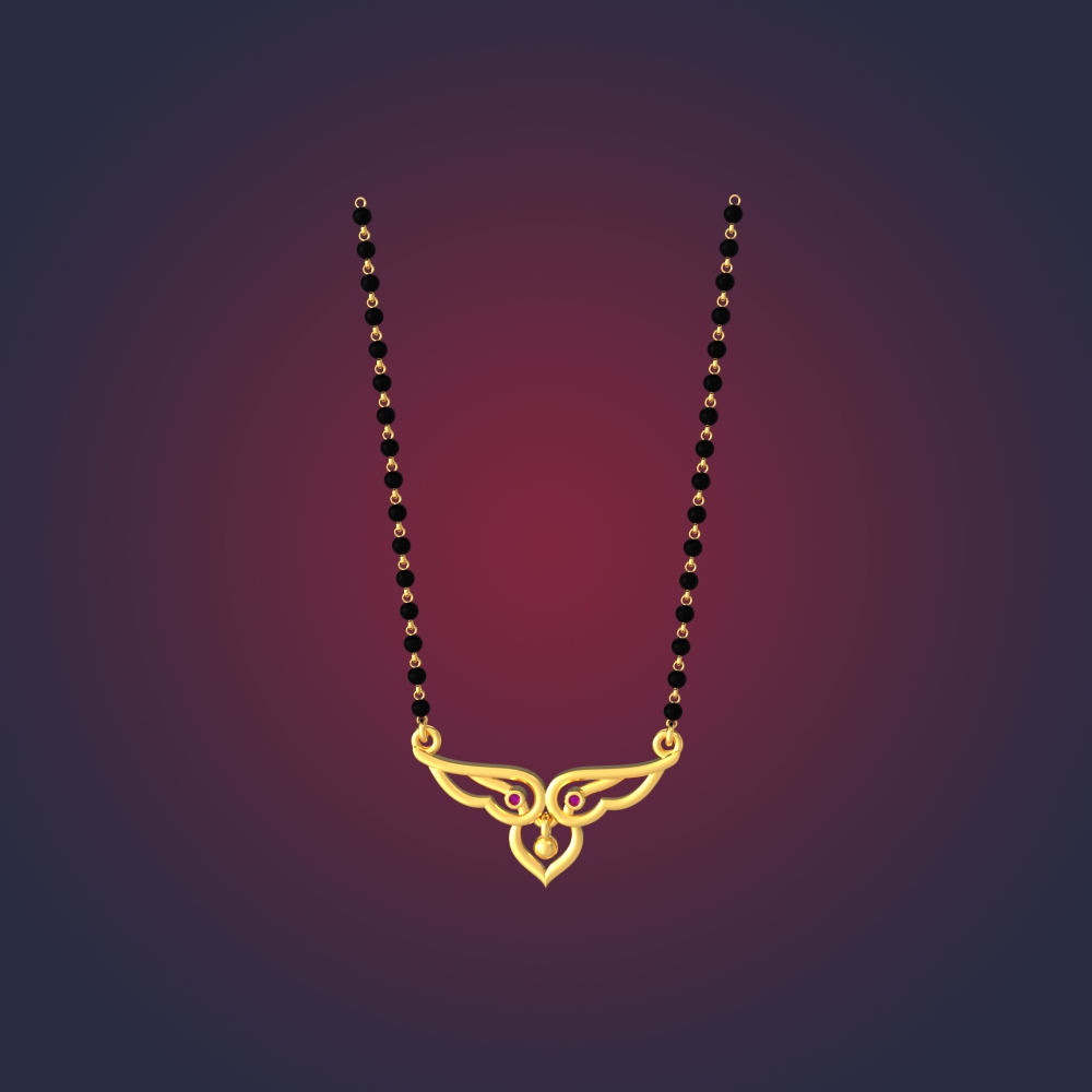 Stylish Curved Gold Mangalsutra