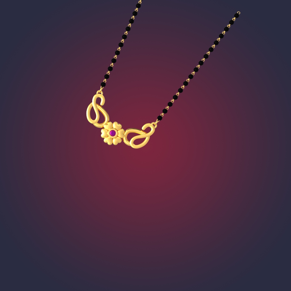 Stylish Floral Gold Mangalsutra Chennai