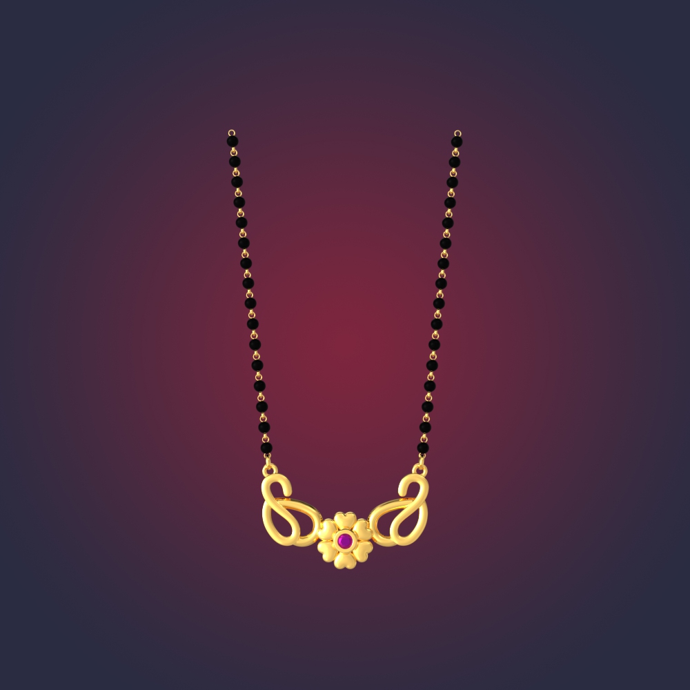 Stylish Floral Gold Mangalsutra