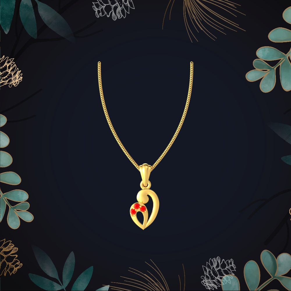 Stylish Gold Curve Pendant