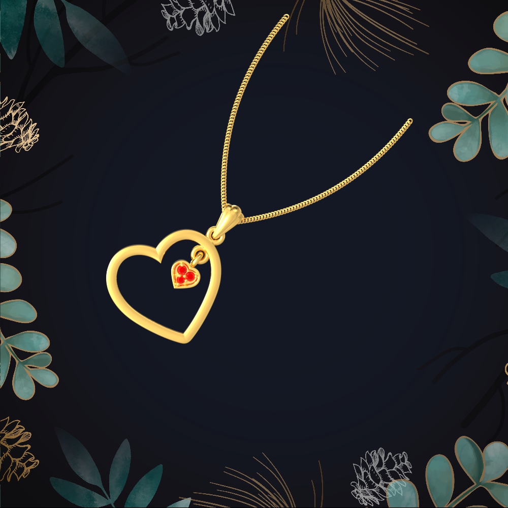 Stylish Heart Gold Pendant chennai