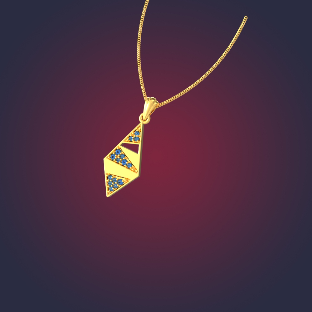 Triangle Shimmer Gold Pendant Chennai