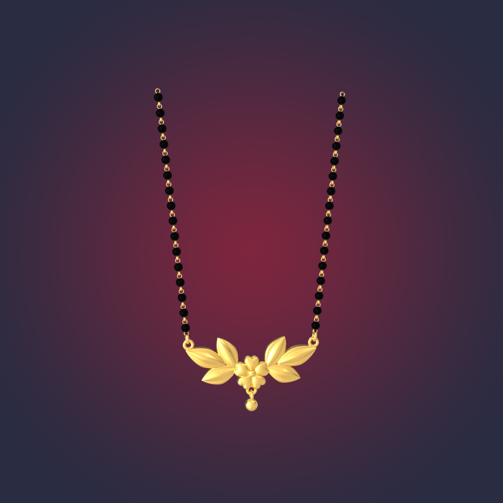 Leaf Pattern Gold Mangalsutra