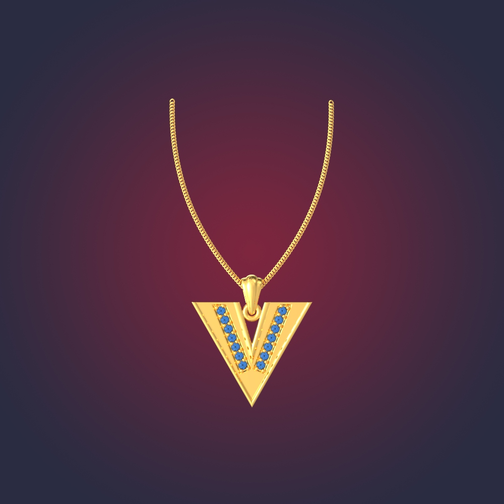 Unique Triangle Gold Pendant