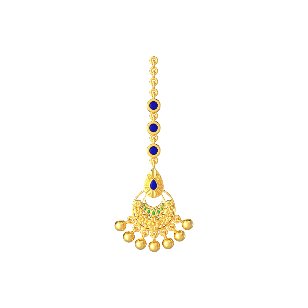 Flower Drop Gold Maang Tikka